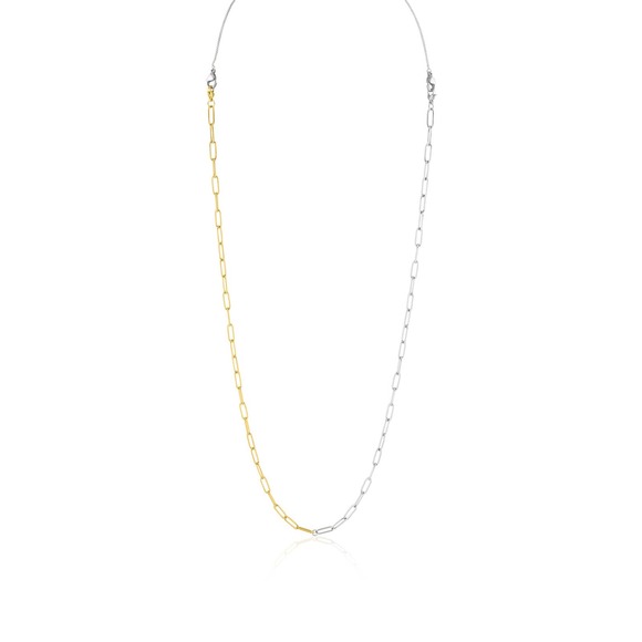 Hesed Collection | 2 Tone Paperclip Necklace - Picture 2 of 3